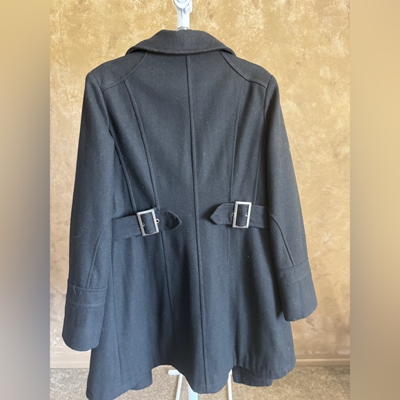 Y2K ESPRIT Wool Coat Black Peacoat for Women Vintage Black Jacket Sz L - Picture 11 of 11